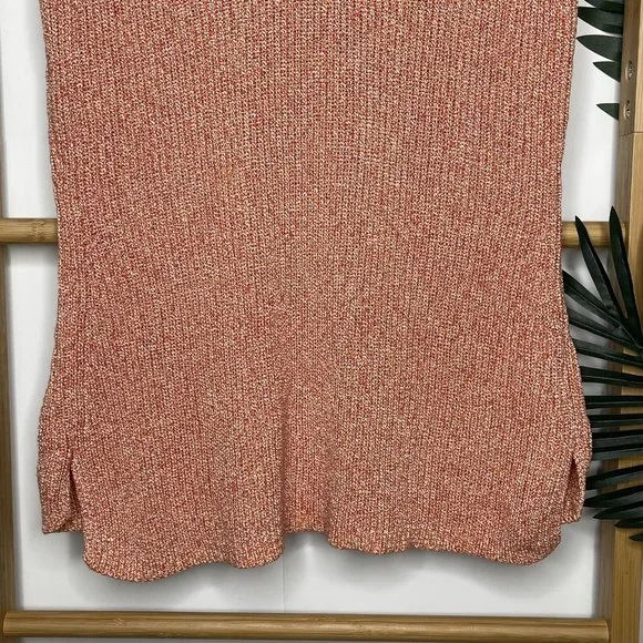 SOLD Country Road Orange Multi Knit Tank Top Size L Sleeveless V Neck Casual - Picture 10 of 13